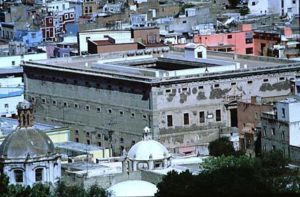 The city of Guanajuato contributed most of Spain's wealth in silver. Its mines had a rebirth during the nineteenth century and the resulting architecture is a mix of colonial and French, filling a compressed, winding valley.