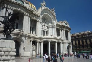 Mexico City's Palacio de Bellas artes features a facade of Carrara marble © Anthony Wright, 2012