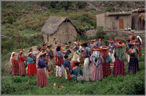 Huichol people gather for a ceremony in their village in Mexico's Sierra Madre Occidental © Robert Otey, 1997