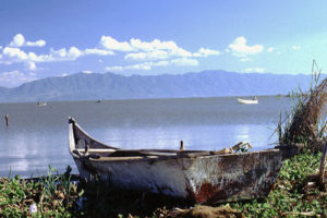 Lake Chapala from the south shore. On the surface, all is beautiful.