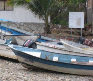 Fishing boats at Tehua, or Tehuamixtle in Cabo Corrientes, Mexico © Barbara Sanda, 2010