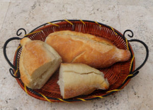 Bolillo or birote is a traditional bread from the state of Jalisco. The technique used to make this bread is French and, for this recipe, you can substitute a French baguette. © Daniel Wheeler, 2010