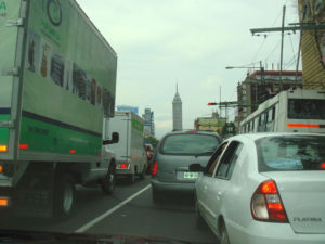 Rush hour on the Eje Central - any hour of the day. The House of Tiles is a mere few blocks away, but it'll take longer to get there by vehicle than by that horse and buggy a hundred years ago. © Anthony Wright, 2009