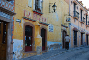 Restaurateur Claudio Brusadin walks home from his popular Piave Restaurant in Bernal, a Pueblo Mágico in Querétaro. © Jane Ammeson 2009