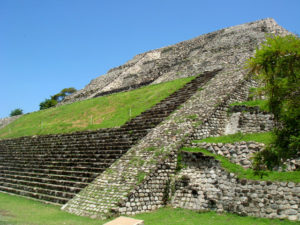 The steep stone steps of Mexico's Xochicalco pyramids prove worth the climb for the views they afford. © Anthony Wright, 2009