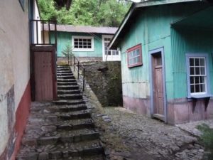 At the old Dos Estrellas mine in the municipality of Tlalpujahua de Rayon in southern Michoacan, many of the administration buildings have been restored and are slowly being refurnished within for photographic exhibits. © Anthony Wright, 2009