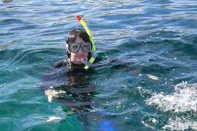 The seven fingers of coral off Cabo Pulmo, Baja California Sur. Snorkeling to admire coral.