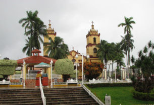 The church faces the plaza in Catemaco, and a bandstand sits beneath palm strees. This town is considered one of the most charming in the Mexican state of Veracruz. © William B. Kaliher, 2010