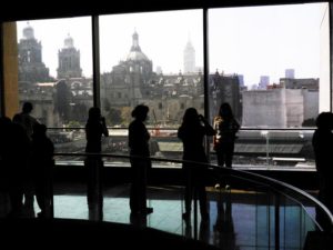 A view of Mexico City's Metropolitan Cathedral seen from the Temple Mayor museum © Anthony Wright, 2013