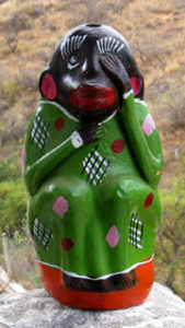 A hot collector's item, the ceramic mezcal monkey is designed to hold mescal, the spirit distilled from the baked, then fermented agave plant. © Alvin Starkman, 2010
