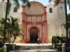 A smaller chapel on the Cuernavaca Cathedral’s extensive grounds is currently being renovated. © Anthony Wright, 2009