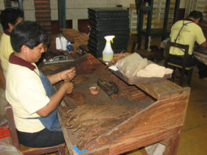 Workers roll Te-Amo cigars by hand in the factory near Catemaco, Veracruz. © William B. Kaliher, 2010