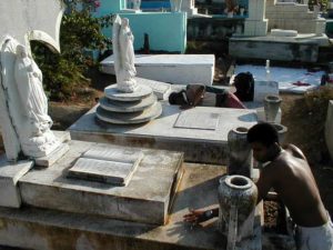 In the days prior, the tombs are cleaned and whitewashed