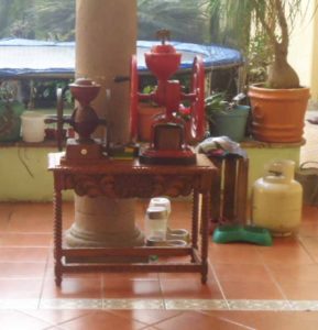 Antique coffee grinder in Coatepec, often referred to as Mexico's coffee capital © Karen Hursh Graber, 2014