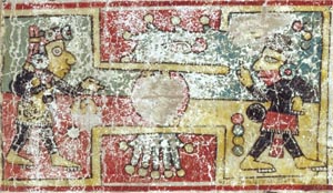 Extract of page 2 of the Codex Colombino, depicting a Mesoamerican ballgame