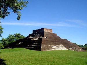 The artisans and architects at Comalcalco, an ancient Maya site located in Tabasco near the mouth of the Usumacinta River, worked primarily in fired clay bricks for the structures and terracotta panels to adorn the facades. © Rob Mohr, 2010