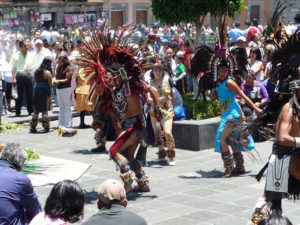 Concheros dance to the glory of Our Lady of Guadalipe in Mexico City © Anthony Wright, 2011