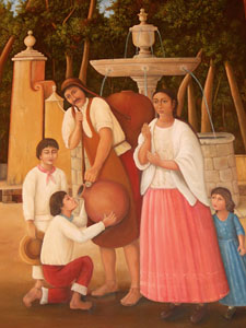A mestizo family in colonial Mexico: photo of a painting in the Casa Jose Cuervo, Tequila, Jalisco © Sergio Wheeler, 2011