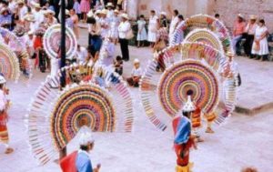 The Quetzal Dance is performed in the atrium of the church in Cuetzalan, Puebla. © Tony Burton, 2004