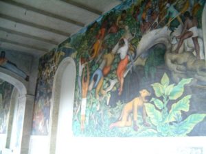 No flash photography is allowed, but you can take pictures in the Palacio Cortes. so these shots of the Diego Rivera mural are not optimal. Cuernavaca, Morelos © Rick Meyer 2006