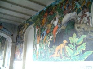 No flash photography is allowed, but you can take pictures in the Palacio Cortes. so these shots of the Diego Rivera mural are not optimal. Cuernavaca, Morelos © Rick Meyer 2006