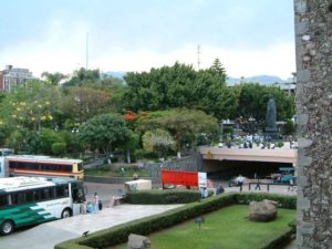 The view northwest of the zocalo from the Palacio Cortes. The statue of Morelos is to the right. Cuernavaca, Morelos © Rick Meyer 2006