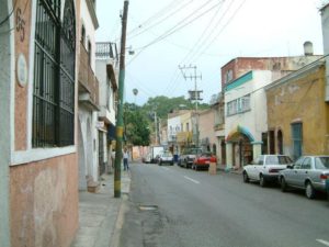 Walking north up Guerrero street the entrance just ahead is unobtrusive. Cuernavaca, Morelos © Rick Meyer 2006