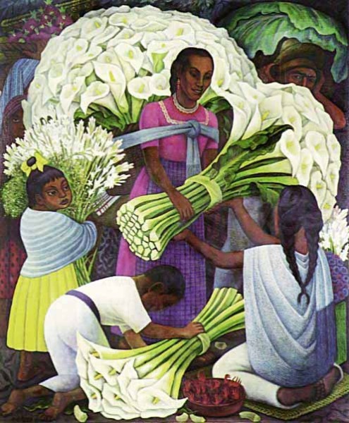 La Vendedora de Flores. (Mexican Muralists: The Big Three - Orozco, Rivera and Siqueiros)