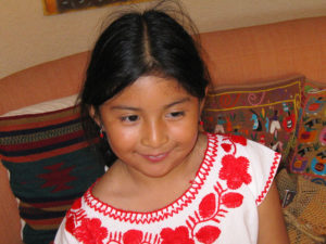 Artist Manuel Reyes' daughter Natalia, age 6, wearing a tipical Oaxaca blouse. © Alvin Starkman 2008