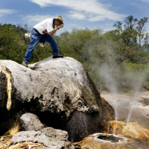 The twin geysers of Los Hervores, located just south of Hacienda El Carmen not far from Guadalajara, Jalisco. © John Pint, 2009