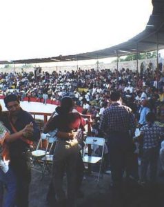 People dancing in the stands