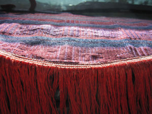 This beautiful weaving covered the dashboard of the taxi-truck that took us to Pinotepa de Don Luis in Oaxaca, Mexico. It is part of the artisanal legacy of the Mixtec people. © Geri Anderson, 2011