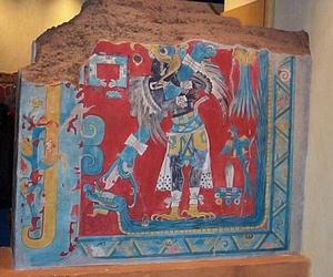Aztec temples were brightly colored.