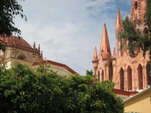 Dome of the Parroquia in San Miguel de Allende, seen from the courtyard © Edythe Anstey Hanen, 2013