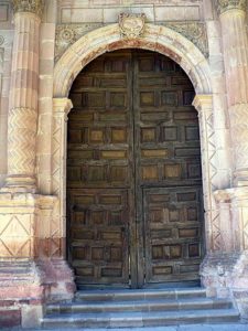 Doors to an ancient church in Mexico © Christina Stobbs, 2013
