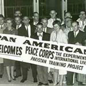 The very first Peace Corps team departs for service in East Pakistan.
