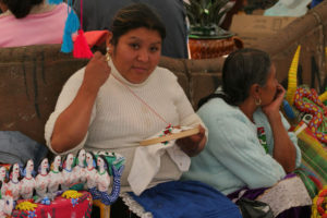 Many Purepechas are now able to survive by making traditional crafts and selling their wares to tourists. © Yuri Awanohara, 2008