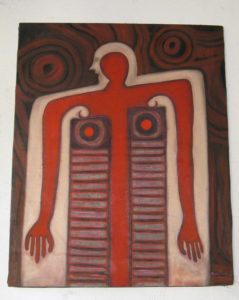 This painting by Mauel Reyes reveals Mexican master Rufino Tamayo's influence on his work. © Alvin Starkman 2008