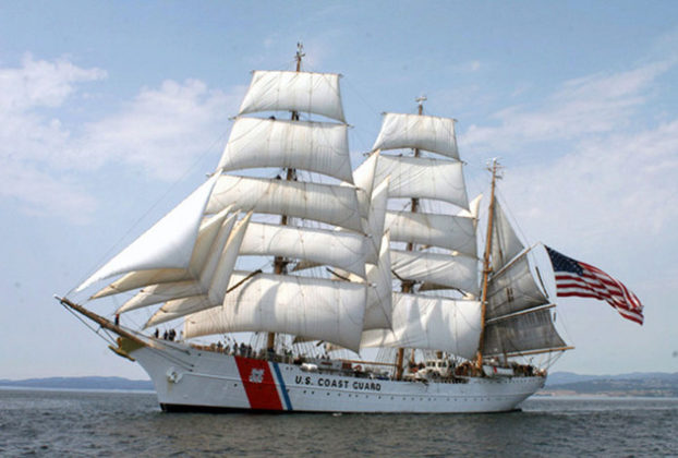 The Eagle, which became the property of the U.S. Coast Guard Academy, is interestingly a sister-ship to the Portuguese Sagres II. Both were built in Germany in the 1930s. Mexico's Cuauhtemoc will host the Vela Sud America regatta in Veracruz and welcome the U.S. Coast Guard Eagle to the festivities. © Thaddeus J. Koza, 2010