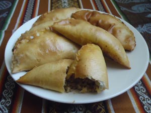 Mexican empanadas de picadillo, or seasoned "chopped meat" © Karen Hursh Graber, 2014