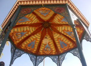 The elaborate cupola in Alamo's main plaza gazebo has been well looked after. © Gerry Soroka, 2009