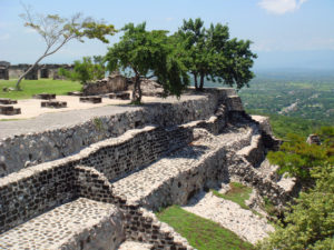 Archeologists believe that the elite class occupied lavish residences in the highest elevations of the Xochicalco. © Anthony Wright, 2009