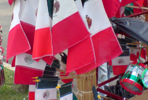 Mexican flags for Independence Day celebrations — el 16 de septiembre © Daniel Wheeler, 2009