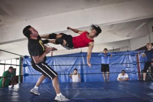 Students at the Star Gym hope to someday make the big time in Mexico's lucha libre world of professional wrestling © Annick Donkers, 2012