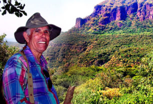 Francisco Gallegos Franco in La Leonera Canyon, one of several popular hiking and camping areas along the Rio Verde in the northern Jalisco region of Mexico known as Los Altos. © John Pint, 2011