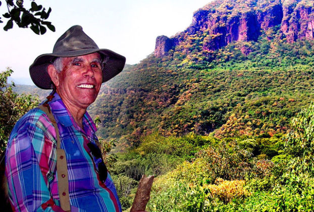 Francisco Gallegos Franco in La Leonera Canyon, one of several popular hiking and camping areas along the Rio Verde in the northern Jalisco region of Mexico known as Los Altos. © John Pint, 2011