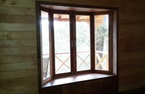 French windows in the author's Tierra Alta cabin, still under construction © David Kimball, 2014
