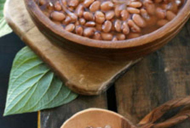 Frijoles de la olla — beans in their own broth or boiled beans — are a delicious and fat-free Mexican dish. © Jeanine Thurston, 2011