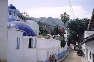 This grandiose hotel, called The Riverside Lodge, was built in the early 1990s as a retreat for adventure travelers. There are several modest hotels and guest houses in Batopilas. © Geri Anderson 2001.