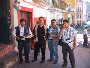 Narrow city streets near the plaza in Guanajuato, Mexico © Geri Anderson 1997